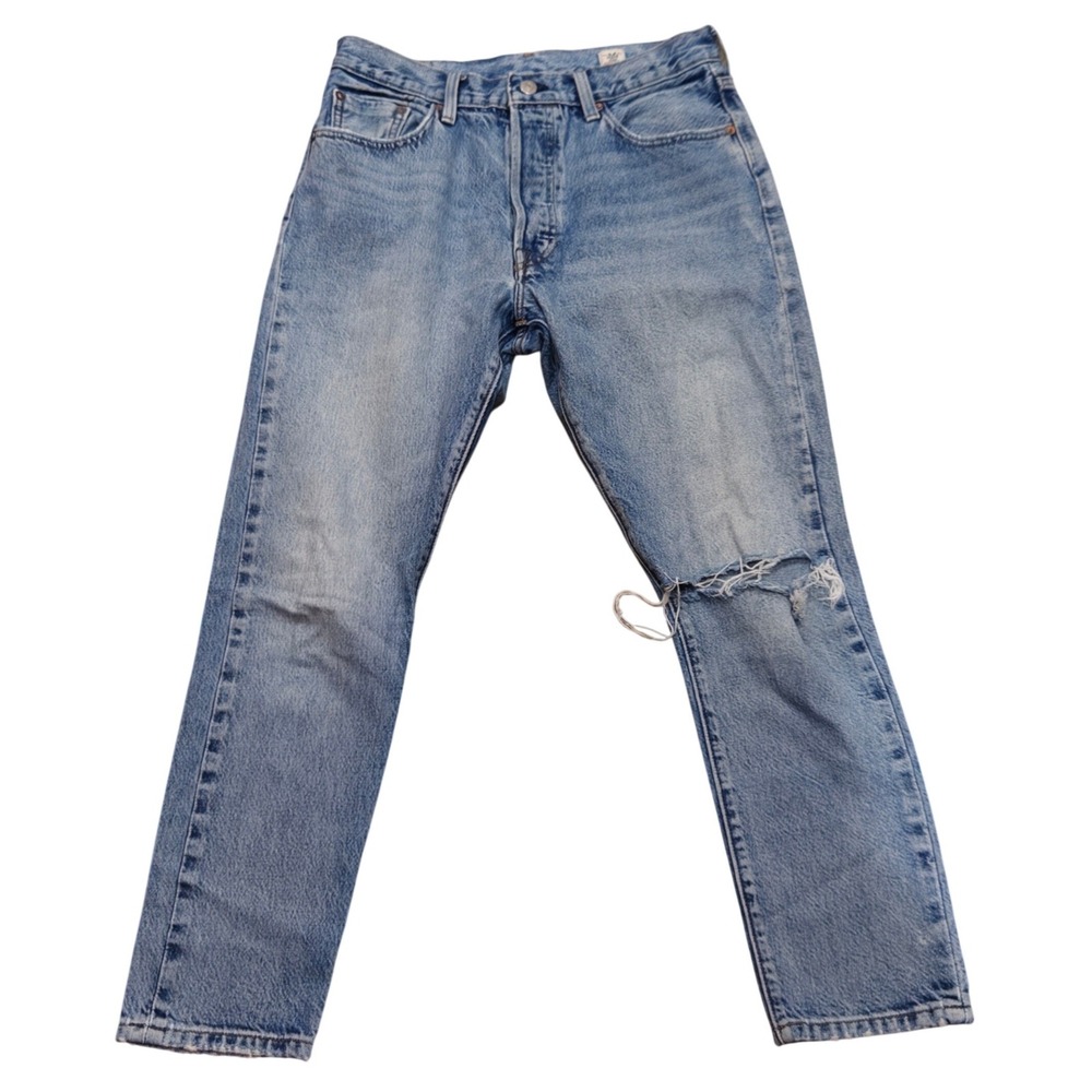 Levis 501s Vintage White Oak Cone Denim Jeans Distress Button Fly Selvedge 29x28